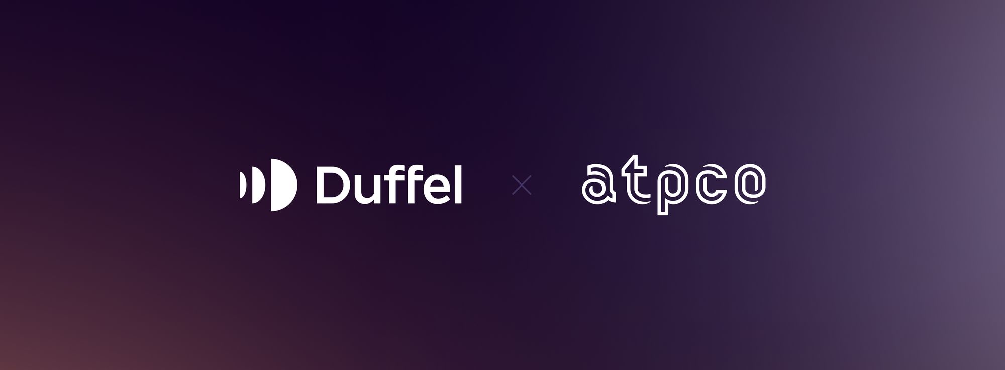 Duffel and ATPCO logo on a gradient background.